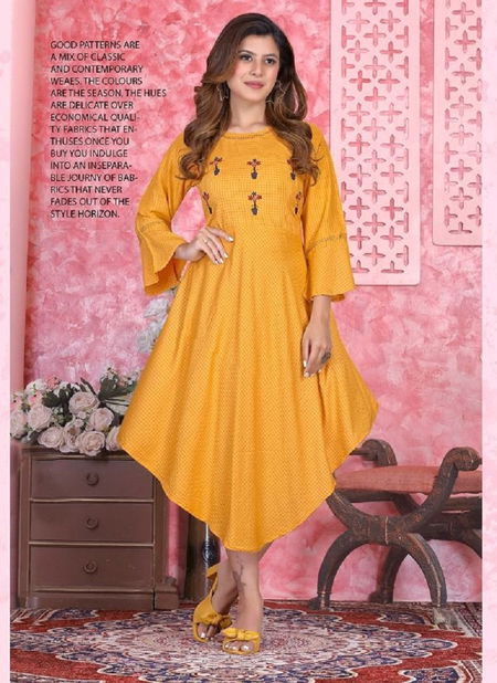 Beauty Queen Canty 1 New Exclusive Wear Rayon Anarkali Kurti Collection Catalog